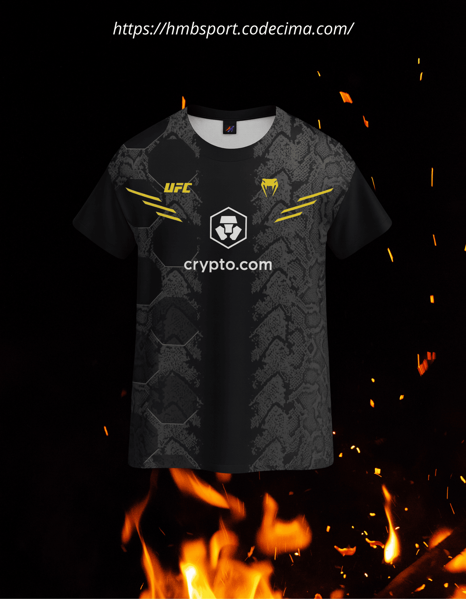 Camiseta Deportiva UFC Snake Skin Negra